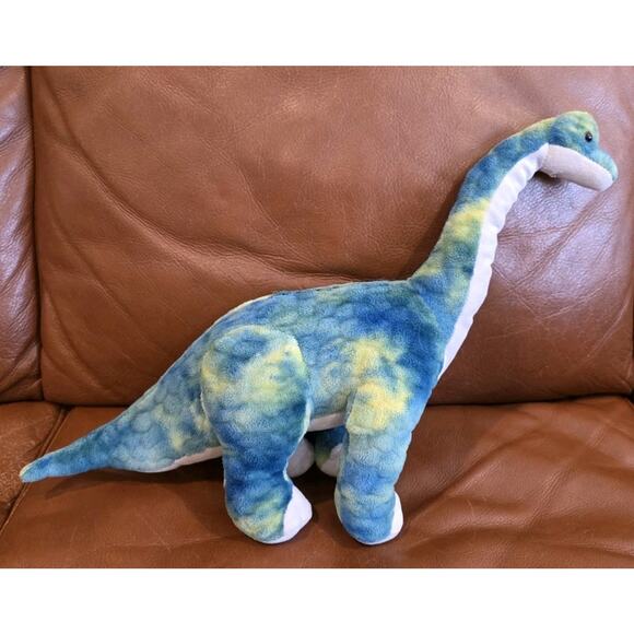 16 Inch Blue Green Yellow Brachiosaurus Dinosaur Stuffed Plush Wild Republic - Picture 1 of 9